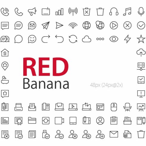 4200+ RED Banana Icons cover image.