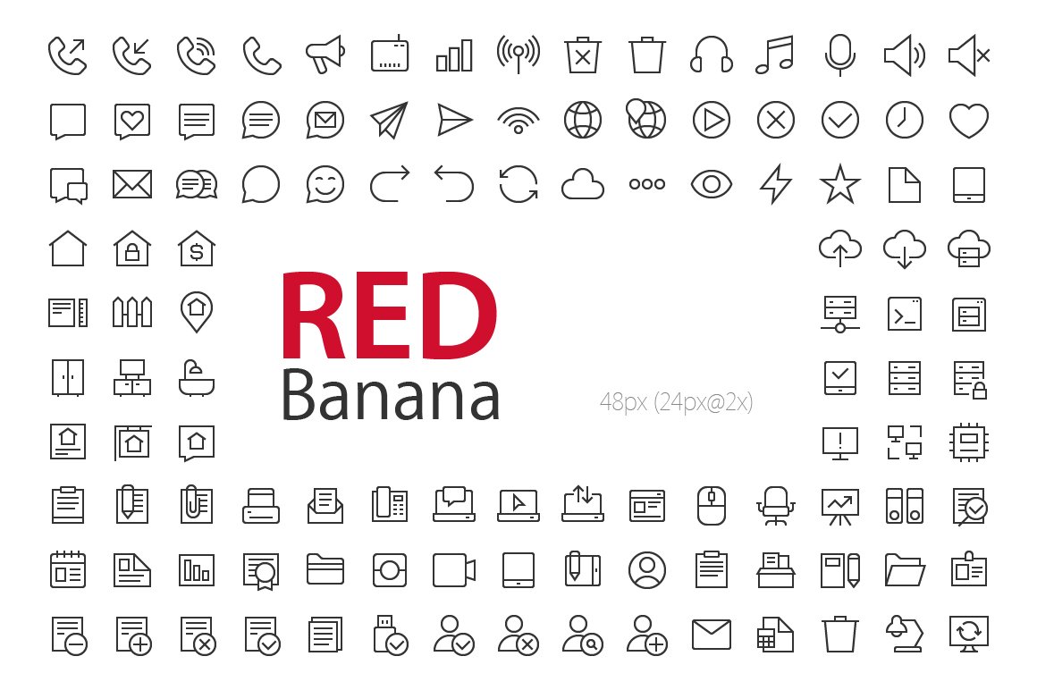4200+ RED Banana Icons cover image.
