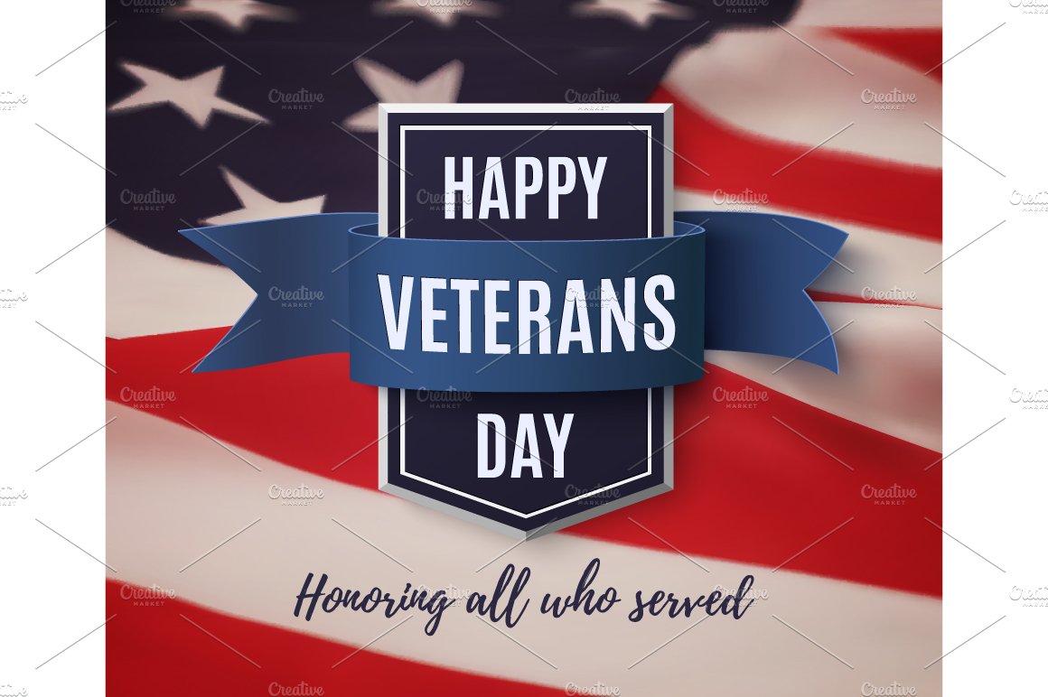 Happy Veterans Day Background. cover image.