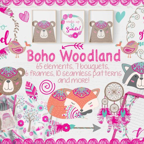 Boho woodland designers set cover image.