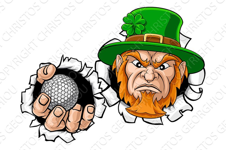 Leprechaun Golf Mascot Ripping cover image.