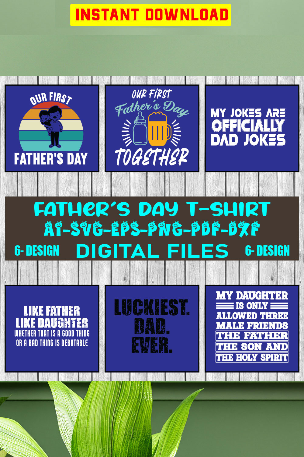 Father's Day T-shirt Design Bundle Vol-18 pinterest preview image.