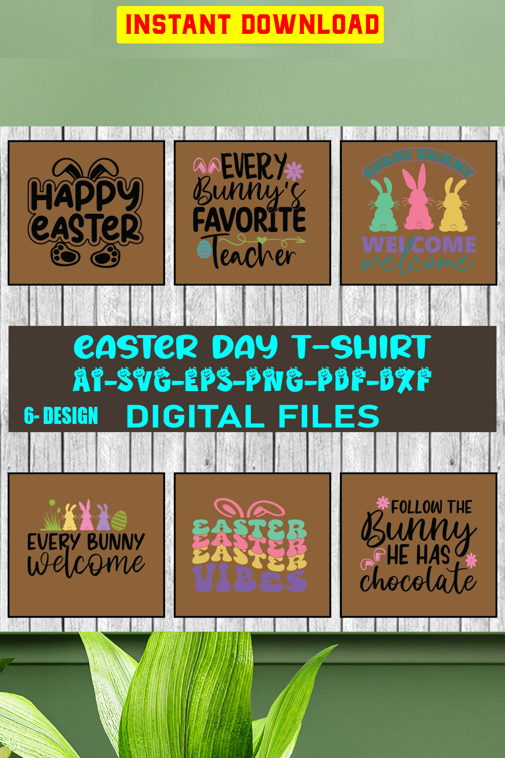 Easter T-shirt Design Bundle Vol-03 pinterest preview image.