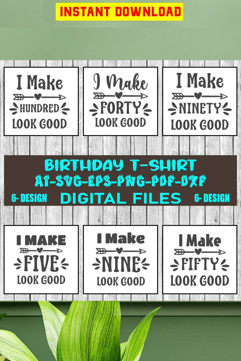 Birthday T-shirt Design Bundle Vol-3 pinterest preview image.