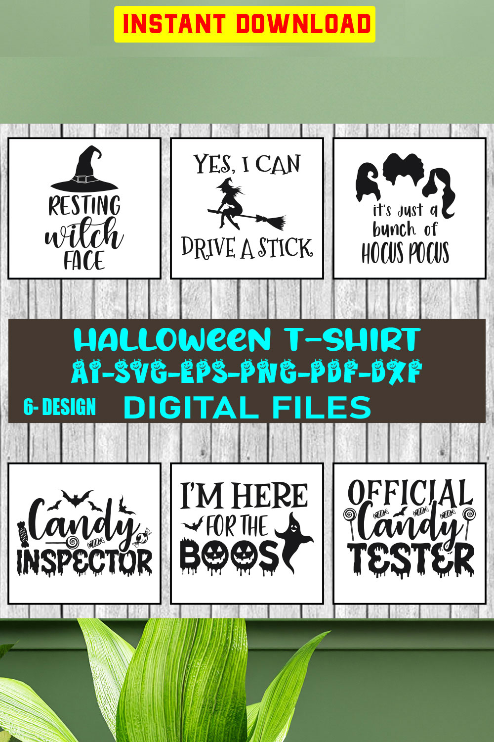 Halloween T-shirt Design Bundle Vol-17 pinterest preview image.