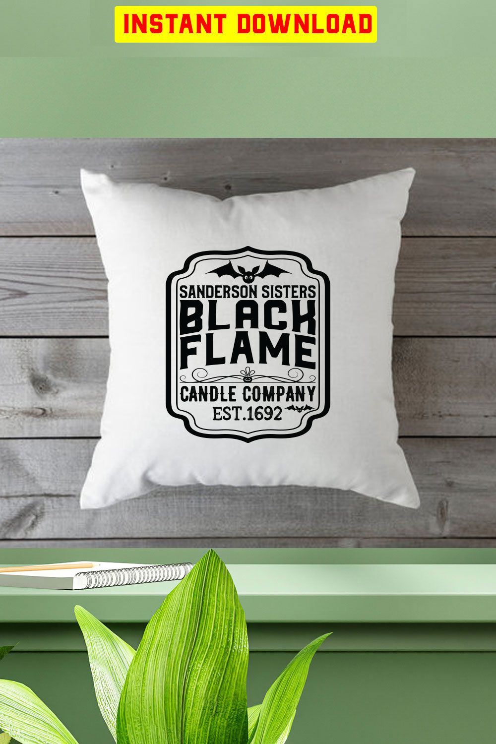 Sanderson Sisters Black Flame Candle Company Est1692 pinterest preview image.