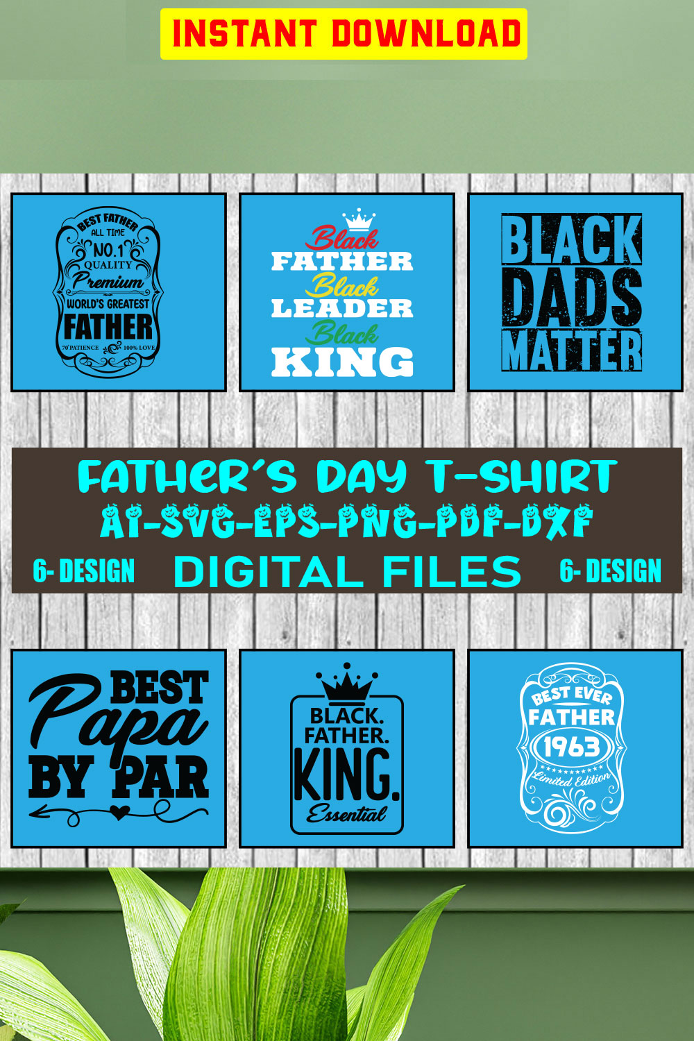 Father's Day T-shirt Design Bundle Vol-02 pinterest preview image.