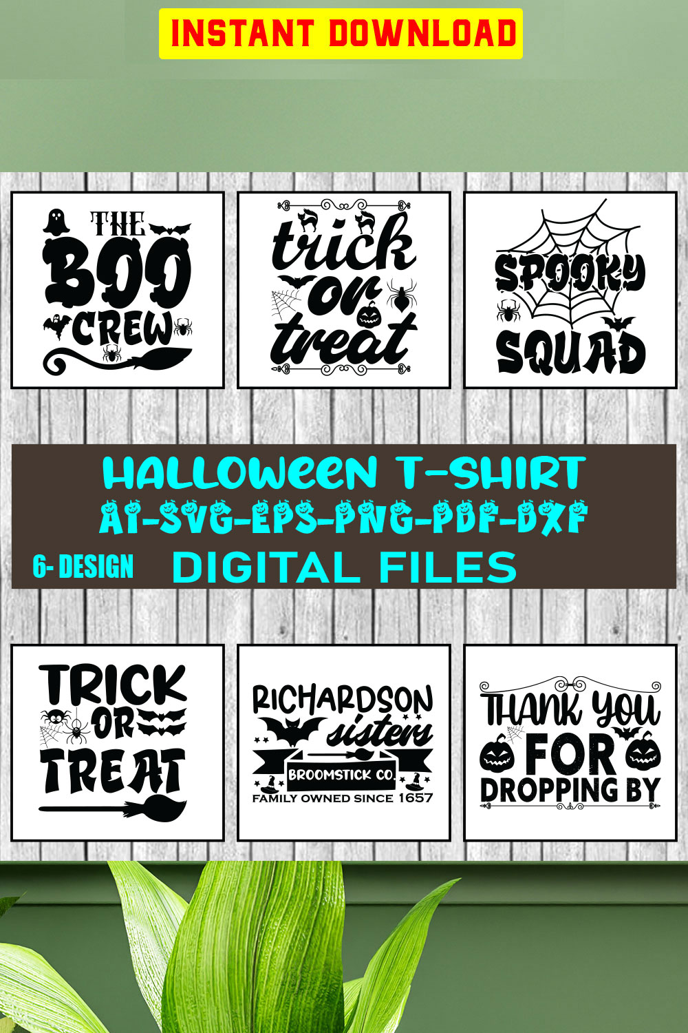 Halloween T-shirt Design Bundle Vol-12 pinterest preview image.