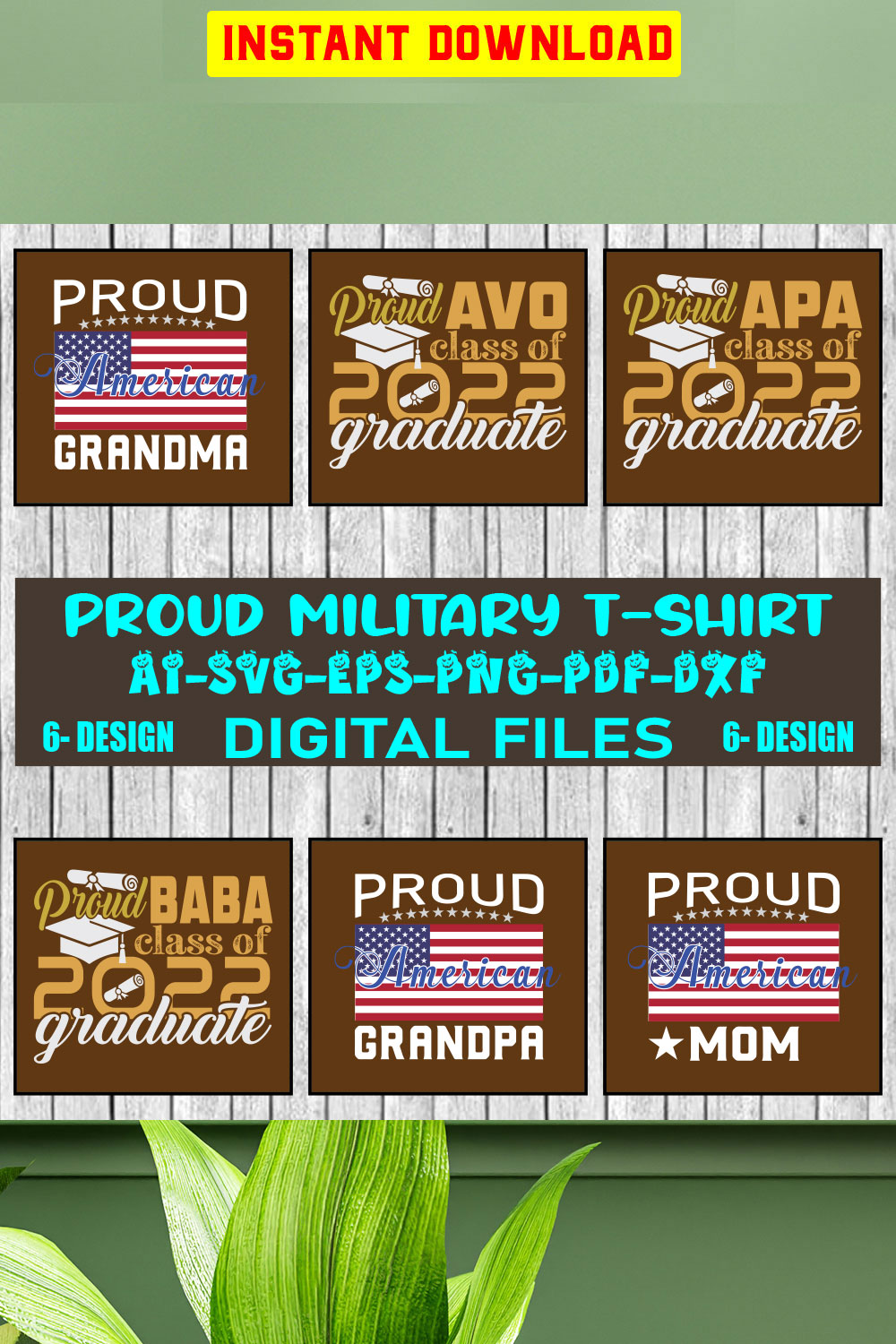 Proud Military T-shirt Design Bundle Vol-8 pinterest preview image.