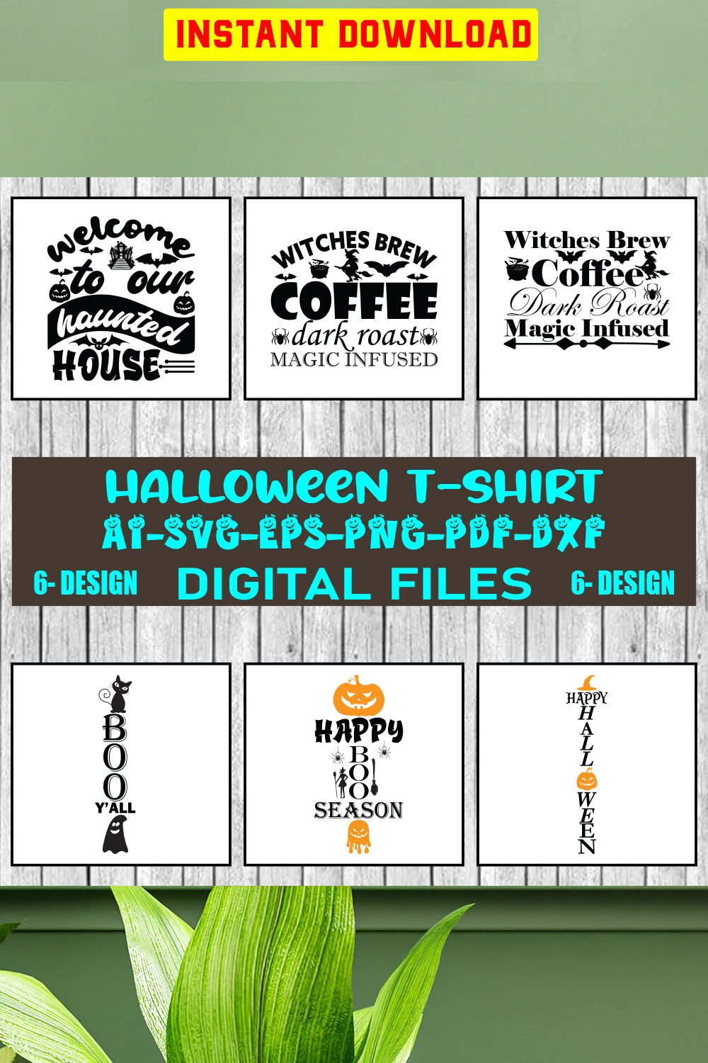 Halloween T-shirt Design Bundle Vol-13 pinterest preview image.