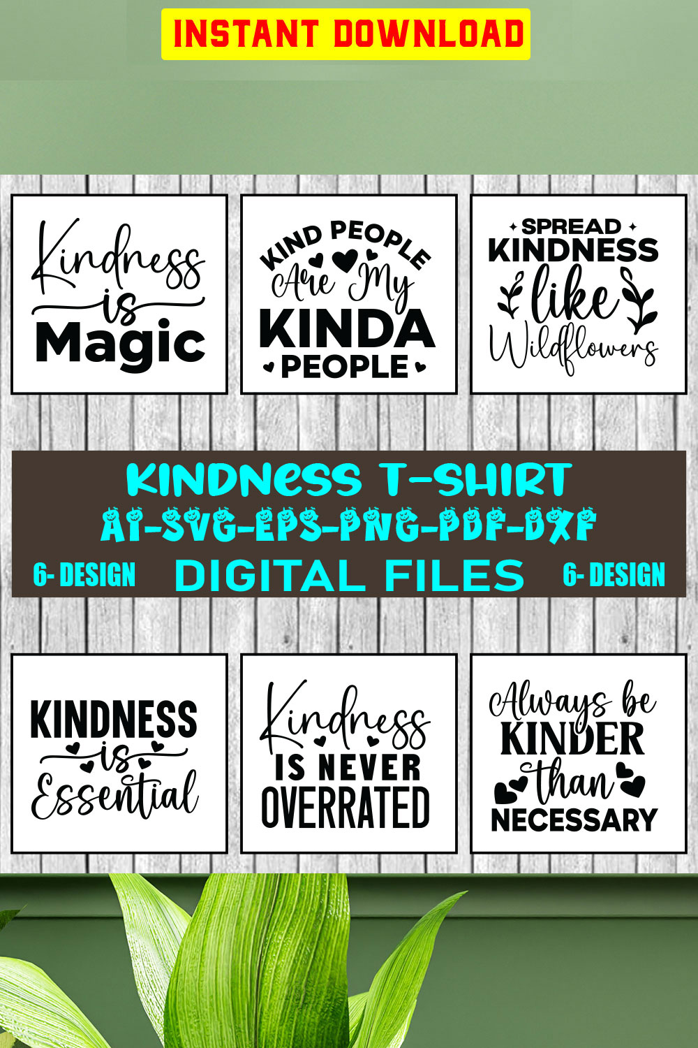 Kindness T-shirt Design Bundle Vol-3 pinterest preview image.