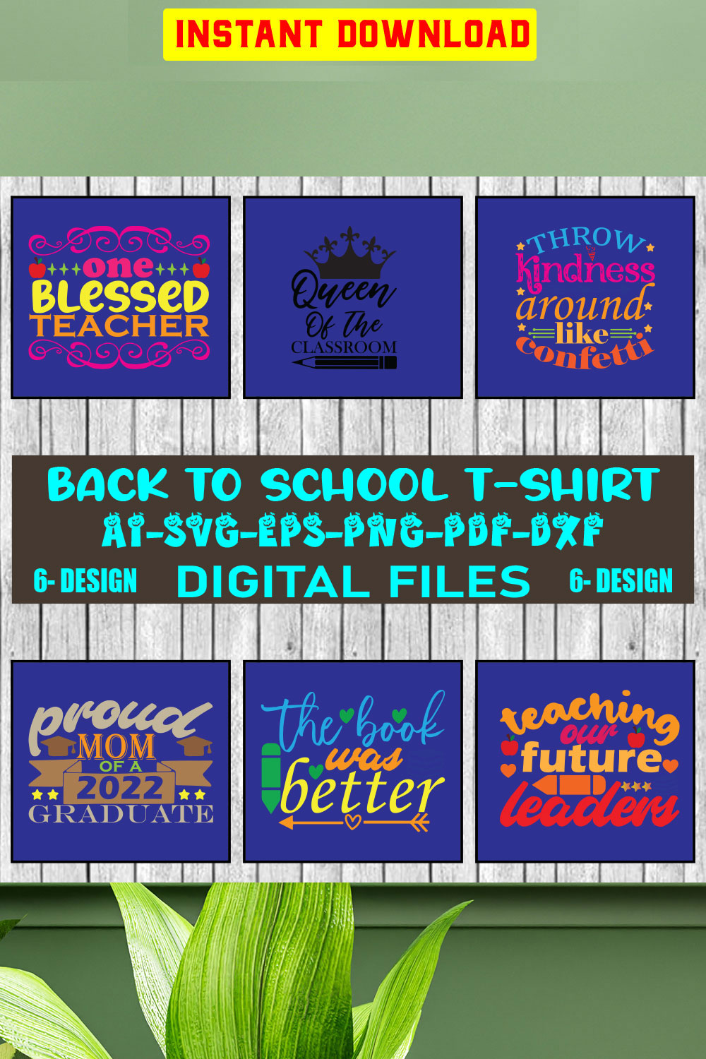 Back To School T-shirt Design Bundle Vol-05 pinterest preview image.