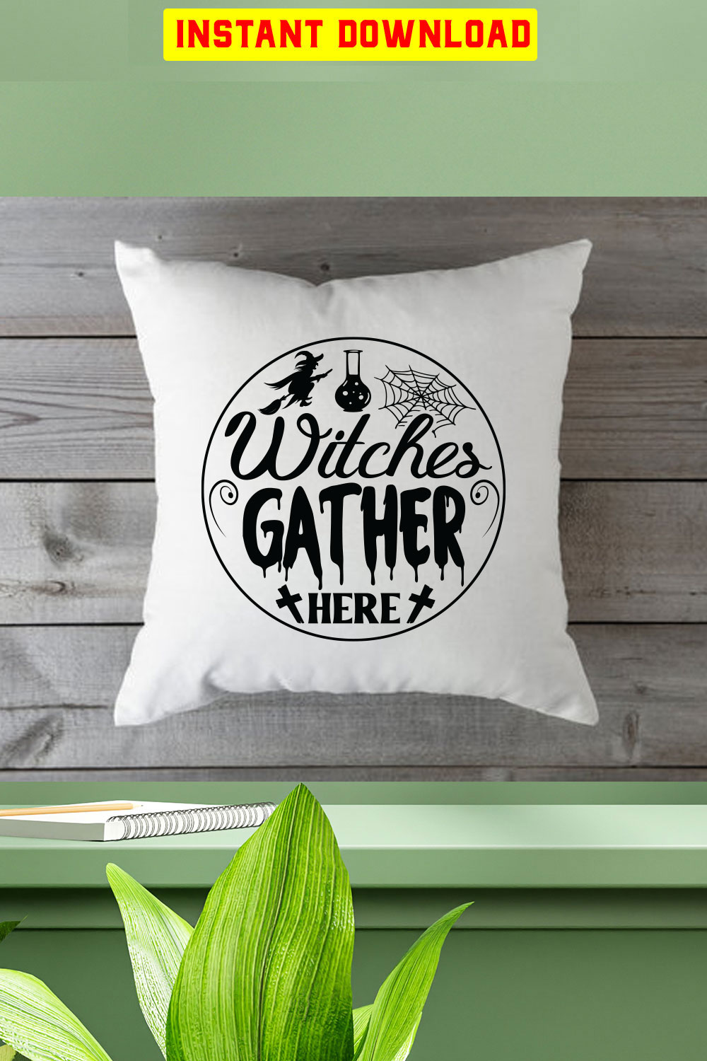 Witches Gather Here pinterest preview image.