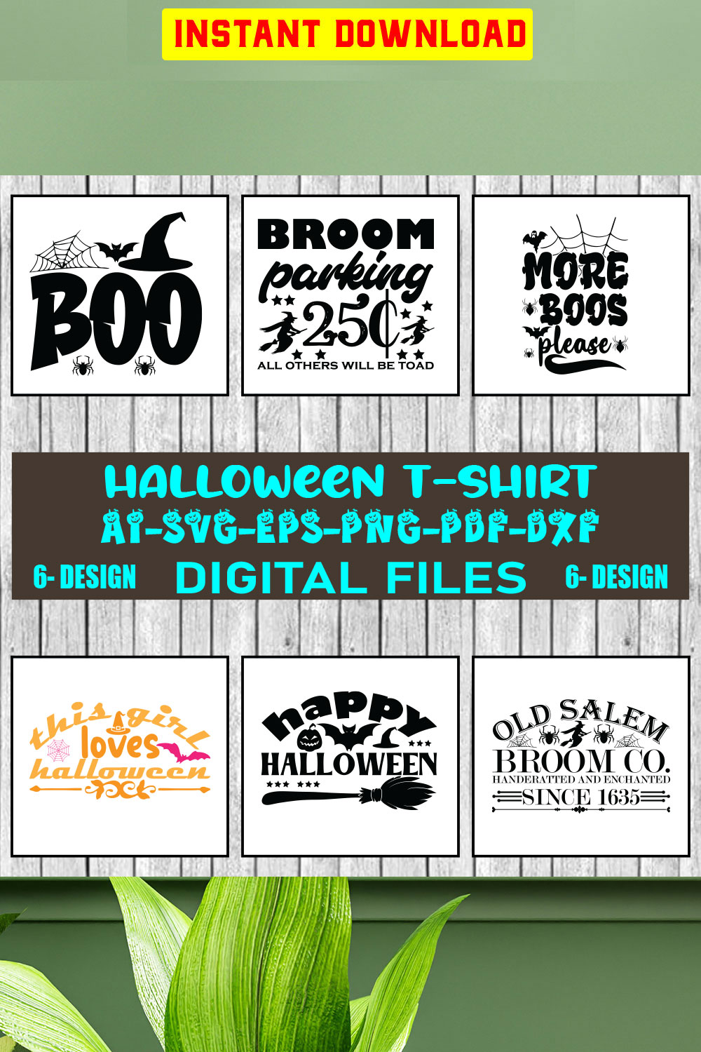 Halloween T-shirt Design Bundle Vol-11 pinterest preview image.