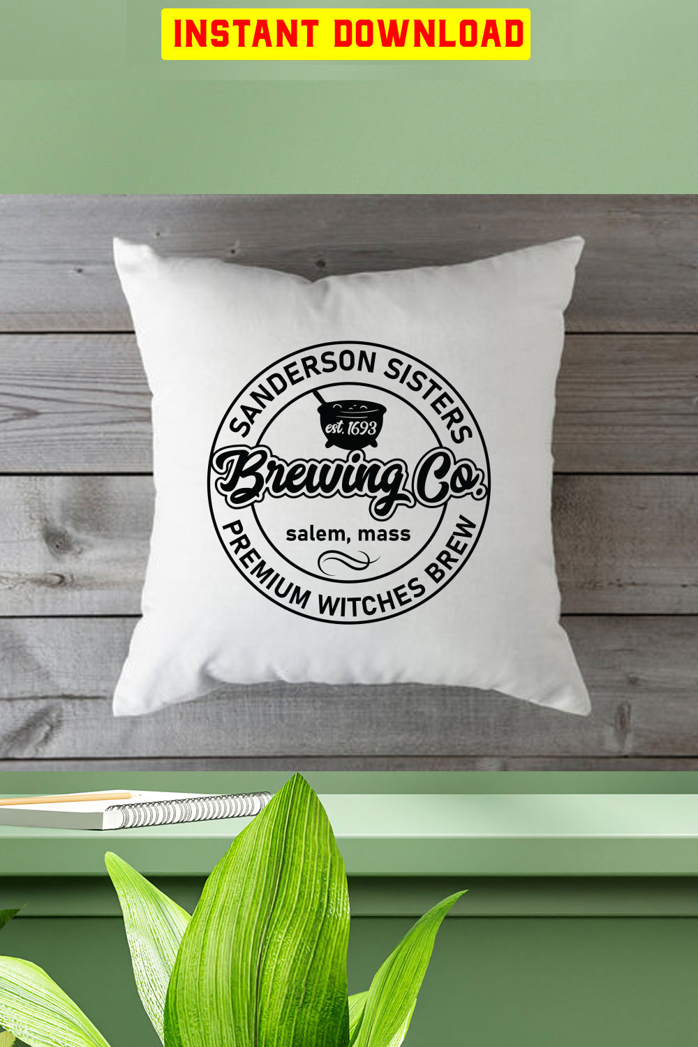 Sanderson Sisters Est 1693 Brewing Co Salem, Ma Premium Witches Brew pinterest preview image.