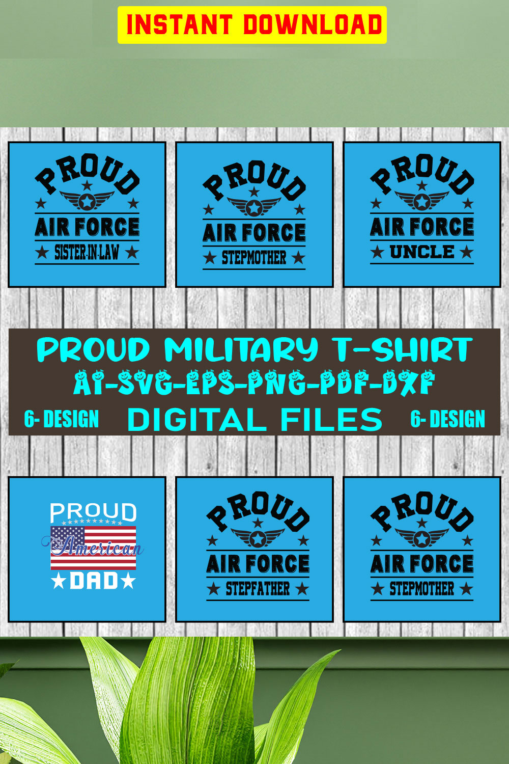 Proud Military T-shirt Design Bundle Vol-7 pinterest preview image.