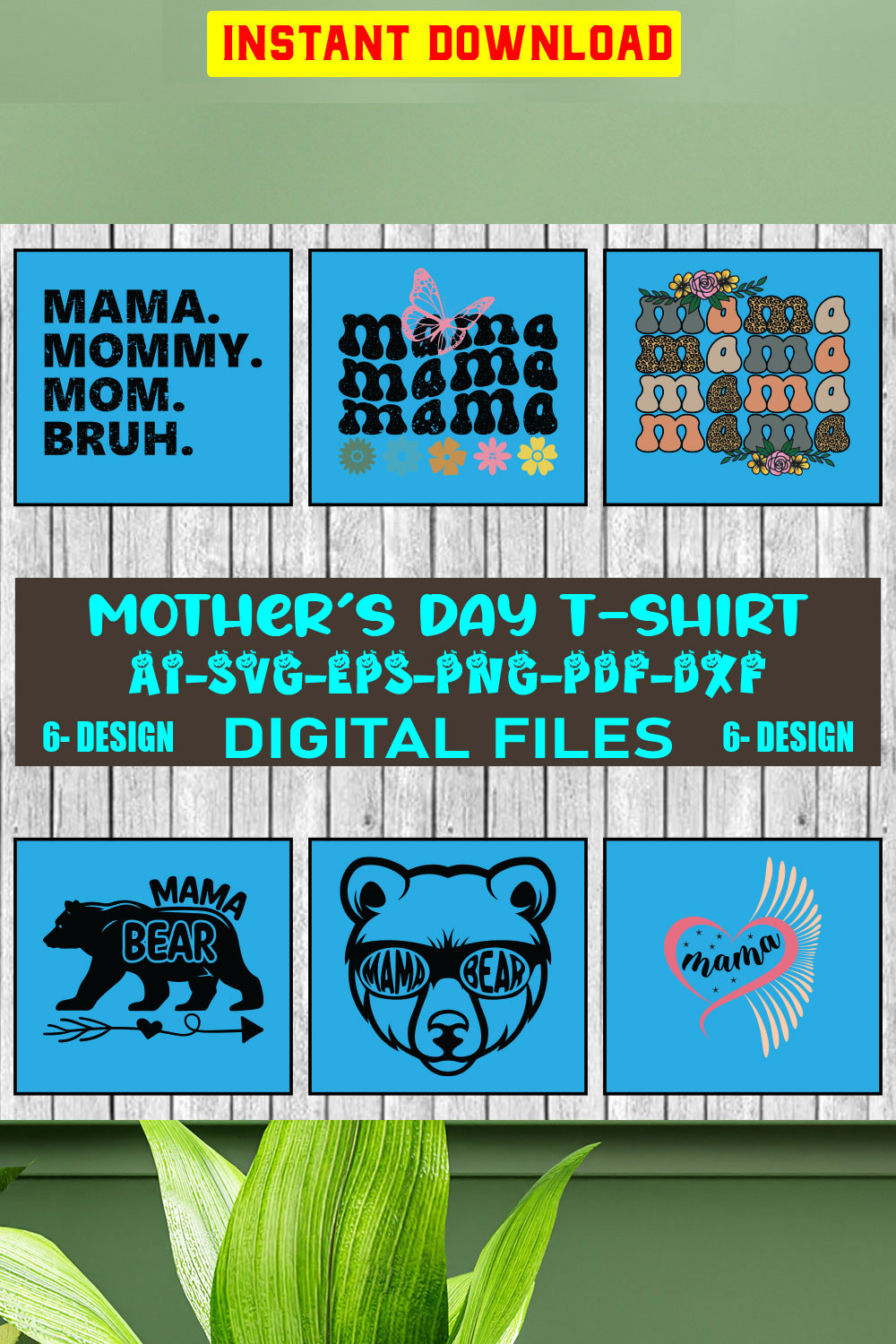 Mother's Day T-shirt Design Bundle Vol-02 pinterest preview image.