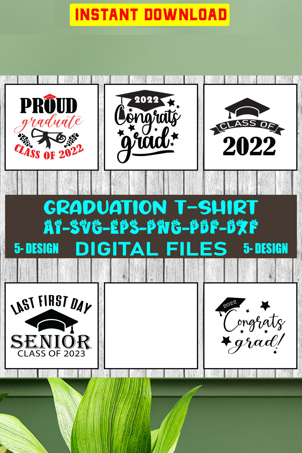 Graduation T-shirt Design Bundle Vol-01 pinterest preview image.