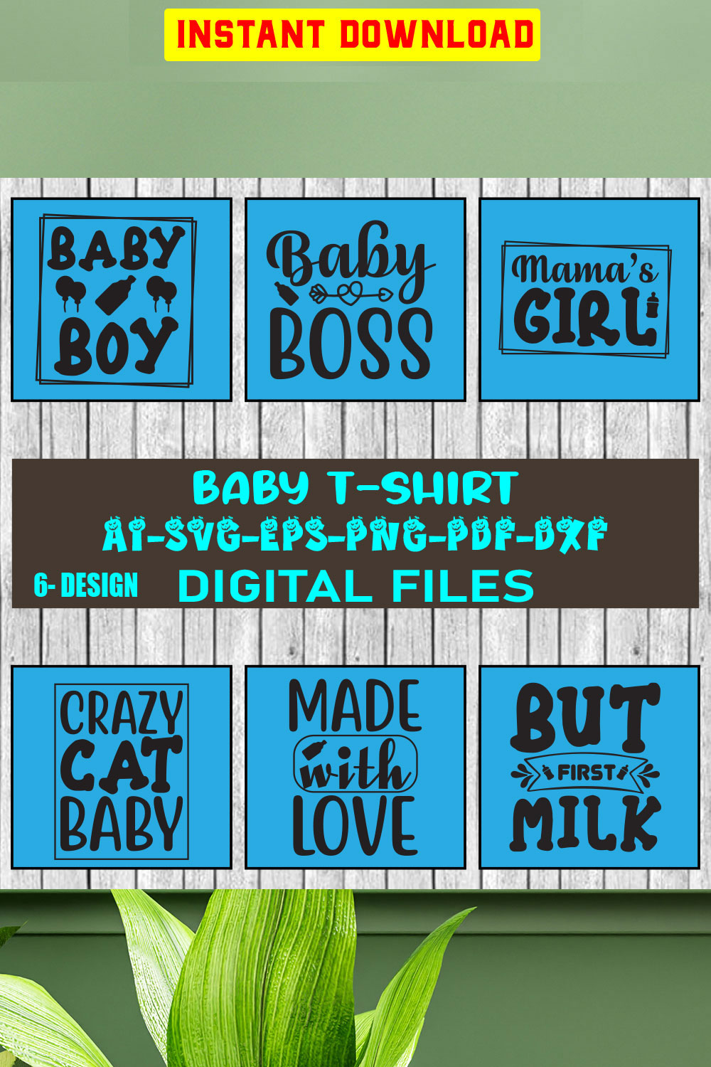 Baby T-shirt Design Bundle Vol-08 pinterest preview image.