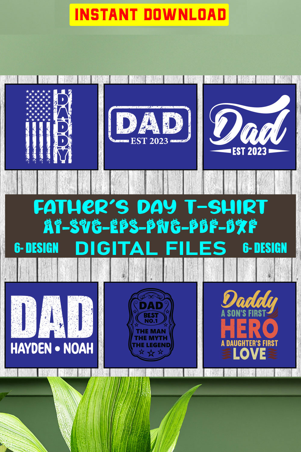 Father's Day T-shirt Design Bundle Vol-14 pinterest preview image.