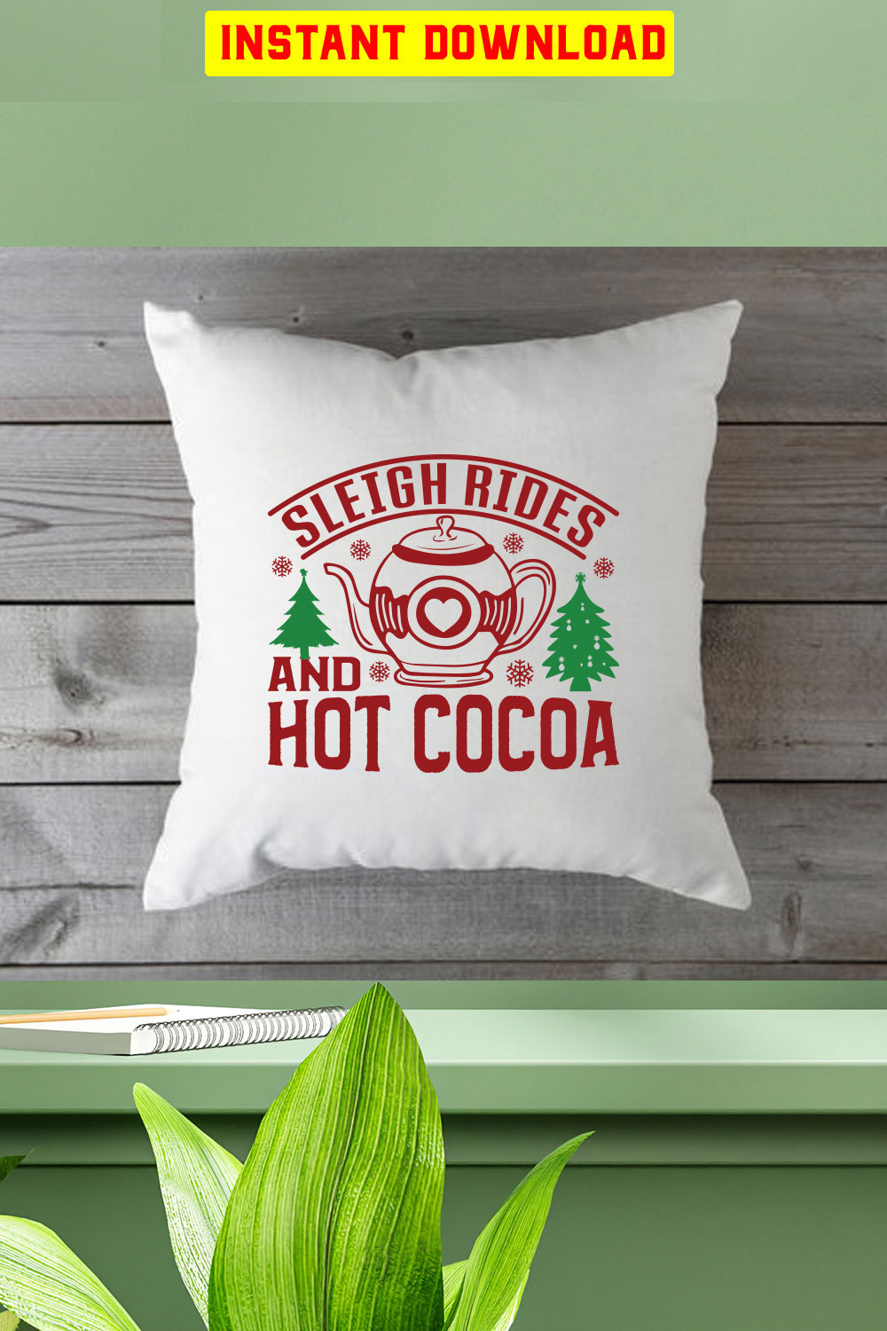 Sleigh Rides And Hot Cocoa T-shirt Design pinterest preview image.