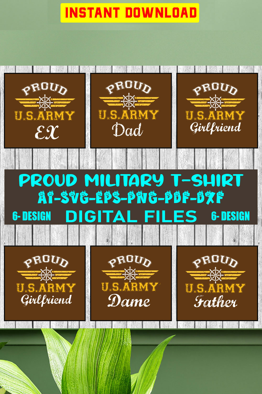 Proud Military T-shirt Design Bundle Vol-13 pinterest preview image.