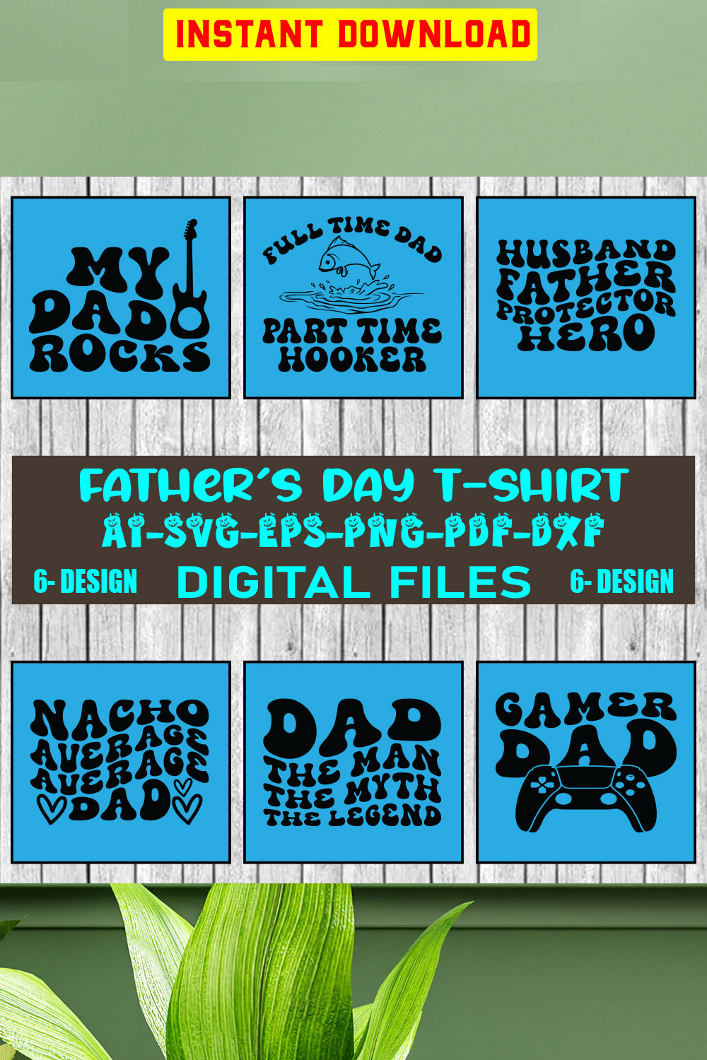 Father's Day T-shirt Design Bundle Vol-10 pinterest preview image.