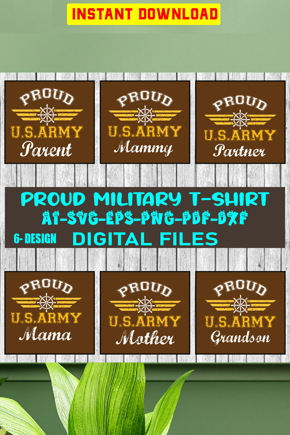 Proud Military T-shirt Design Bundle Vol-15 pinterest preview image.