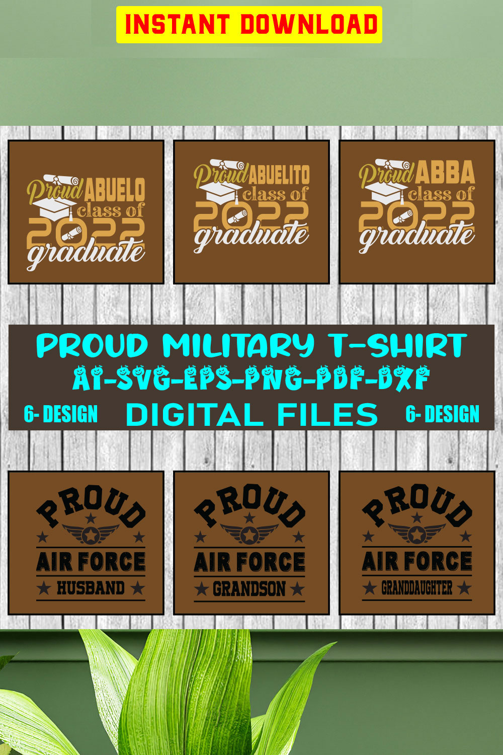 Proud Military T-shirt Design Bundle Vol-1 pinterest preview image.