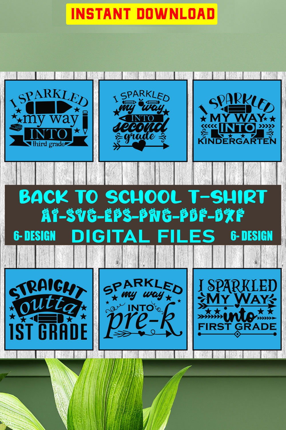 Back To School T-shirt Design Bundle Vol-02 pinterest preview image.