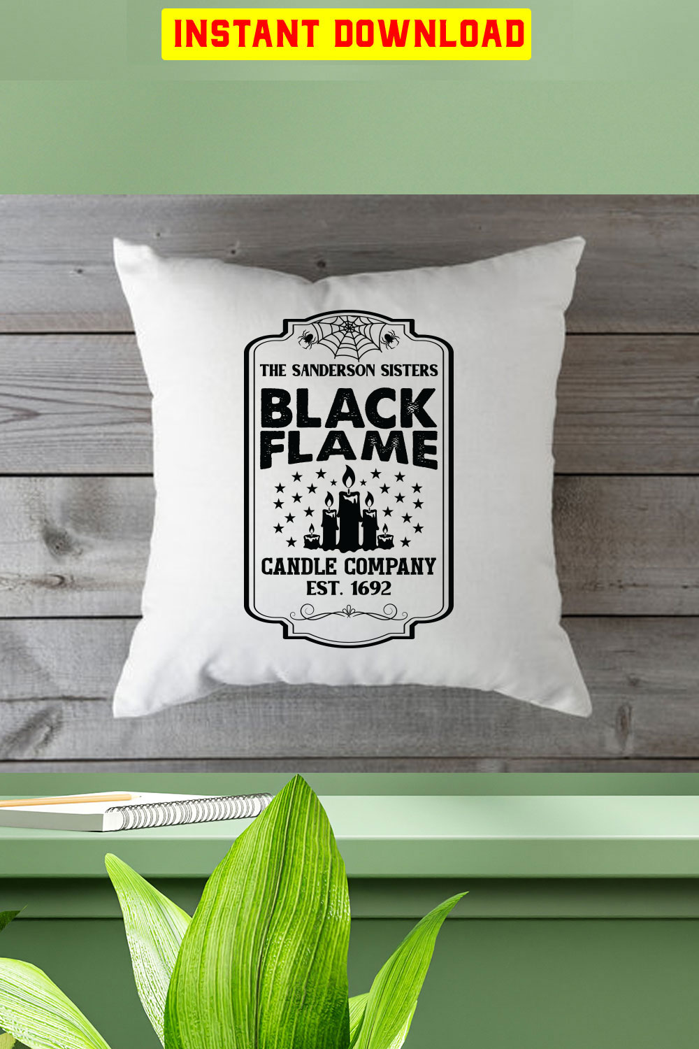 The Sanderson Sisters Black Flame Candle Company Est 1692 pinterest preview image.