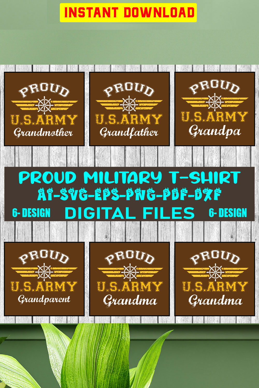 Proud Military T-shirt Design Bundle Vol-14 pinterest preview image.