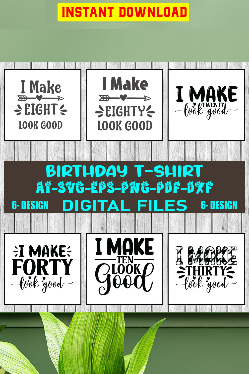 Birthday T-shirt Design Bundle Vol-2 pinterest preview image.