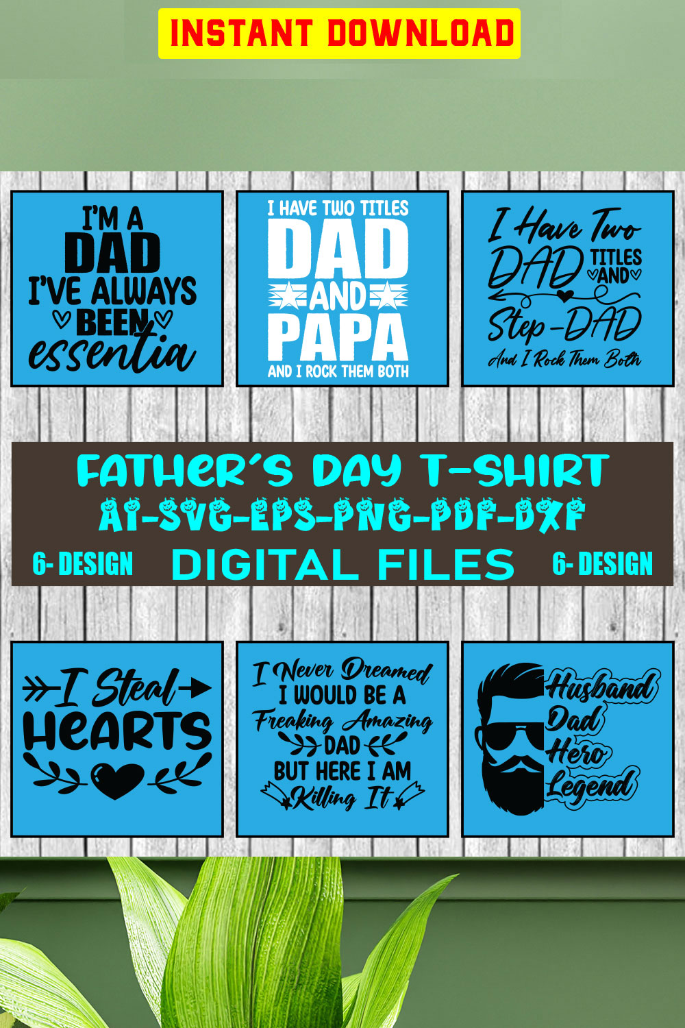 Father's Day T-shirt Design Bundle Vol-08 pinterest preview image.