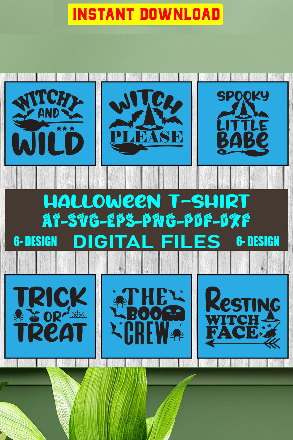 Halloween T-shirt Design Bundle Vol-07 pinterest preview image.