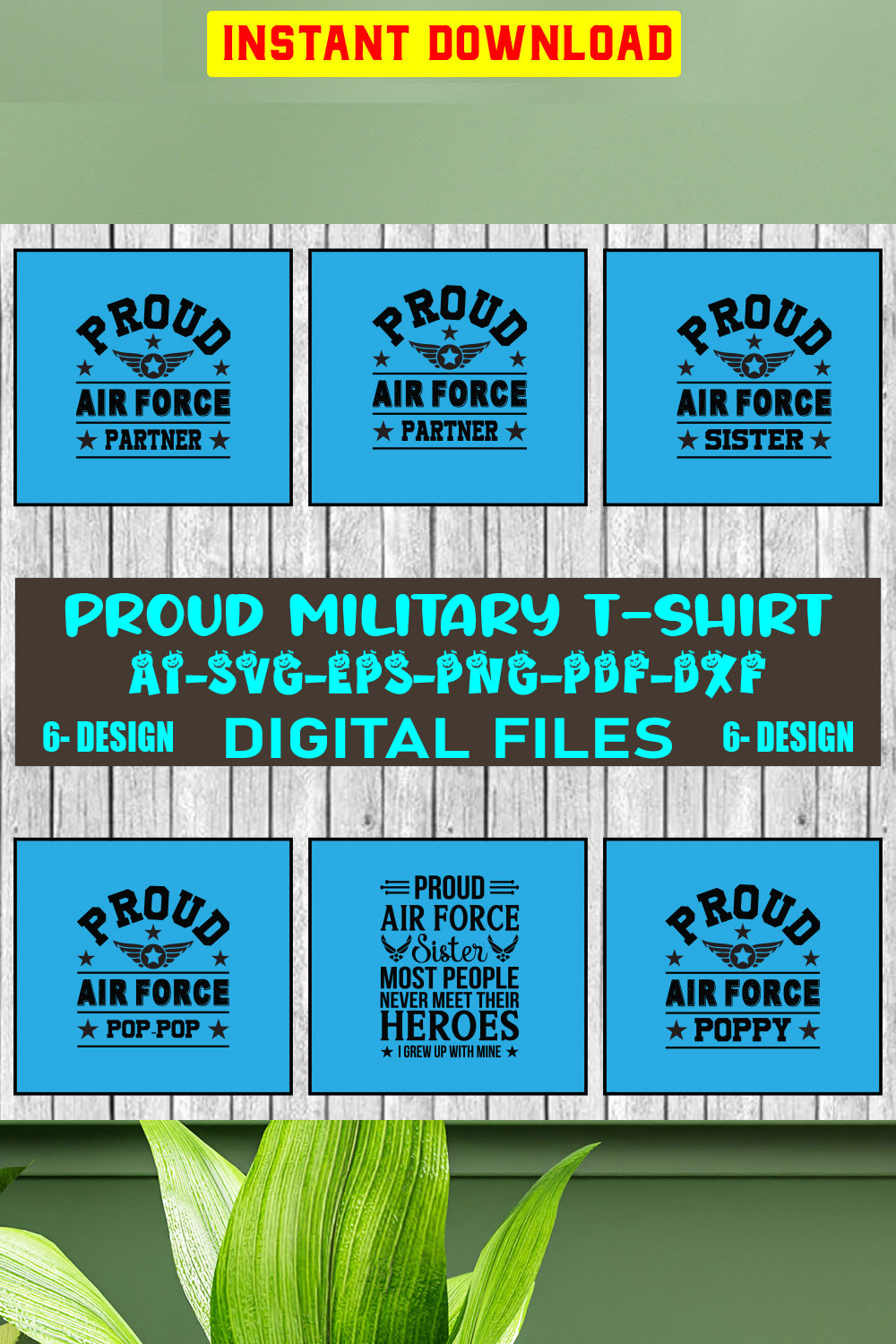 Proud Military T-shirt Design Bundle Vol-6 pinterest preview image.