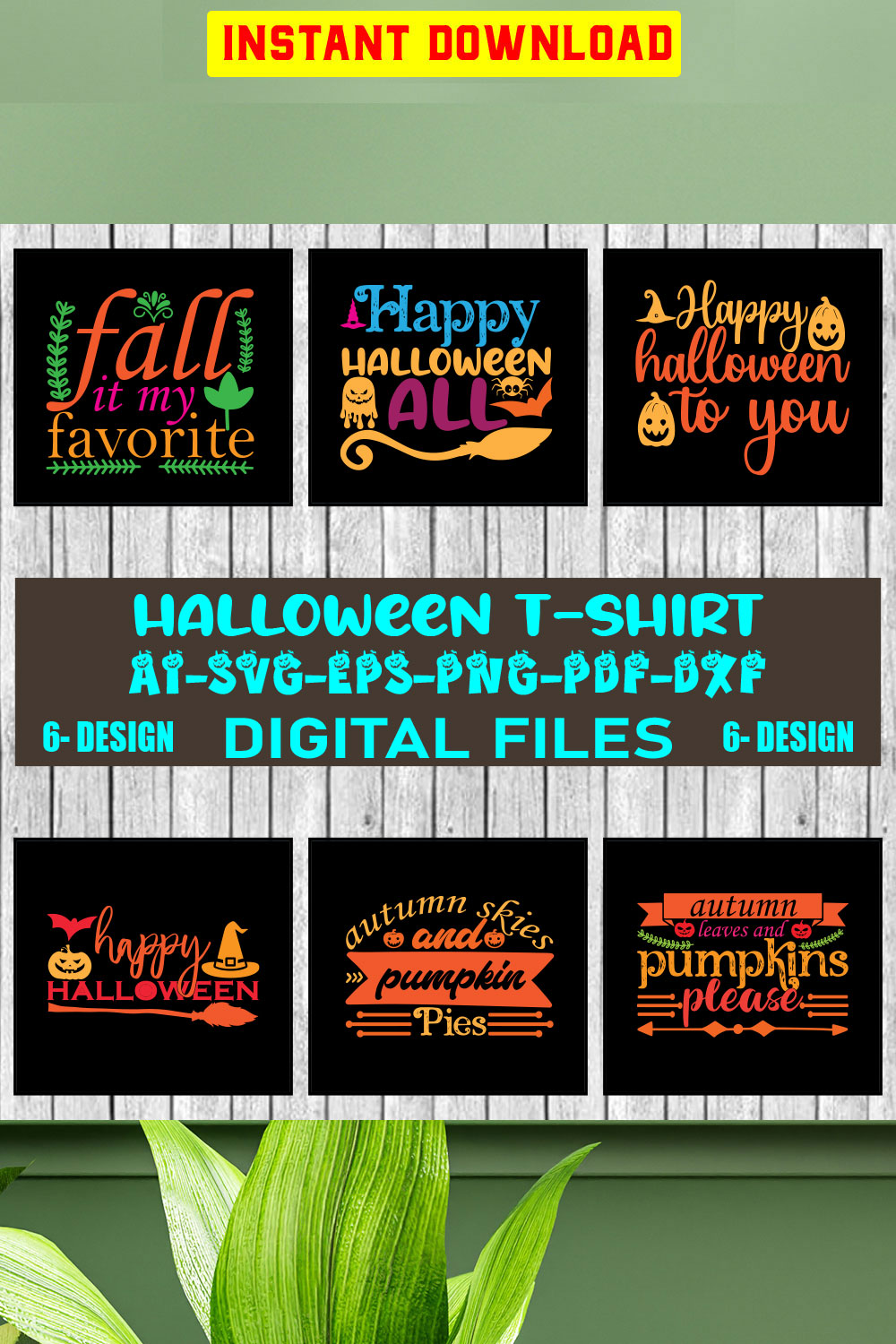 Halloween T-shirt Design Bundle Vol-08 pinterest preview image.