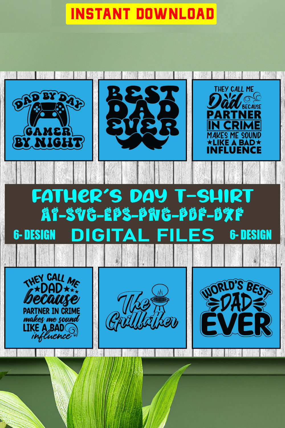 Father's Day T-shirt Design Bundle Vol-09 pinterest preview image.