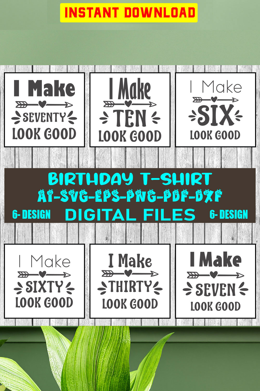 Birthday T-shirt Design Bundle Vol-4 pinterest preview image.