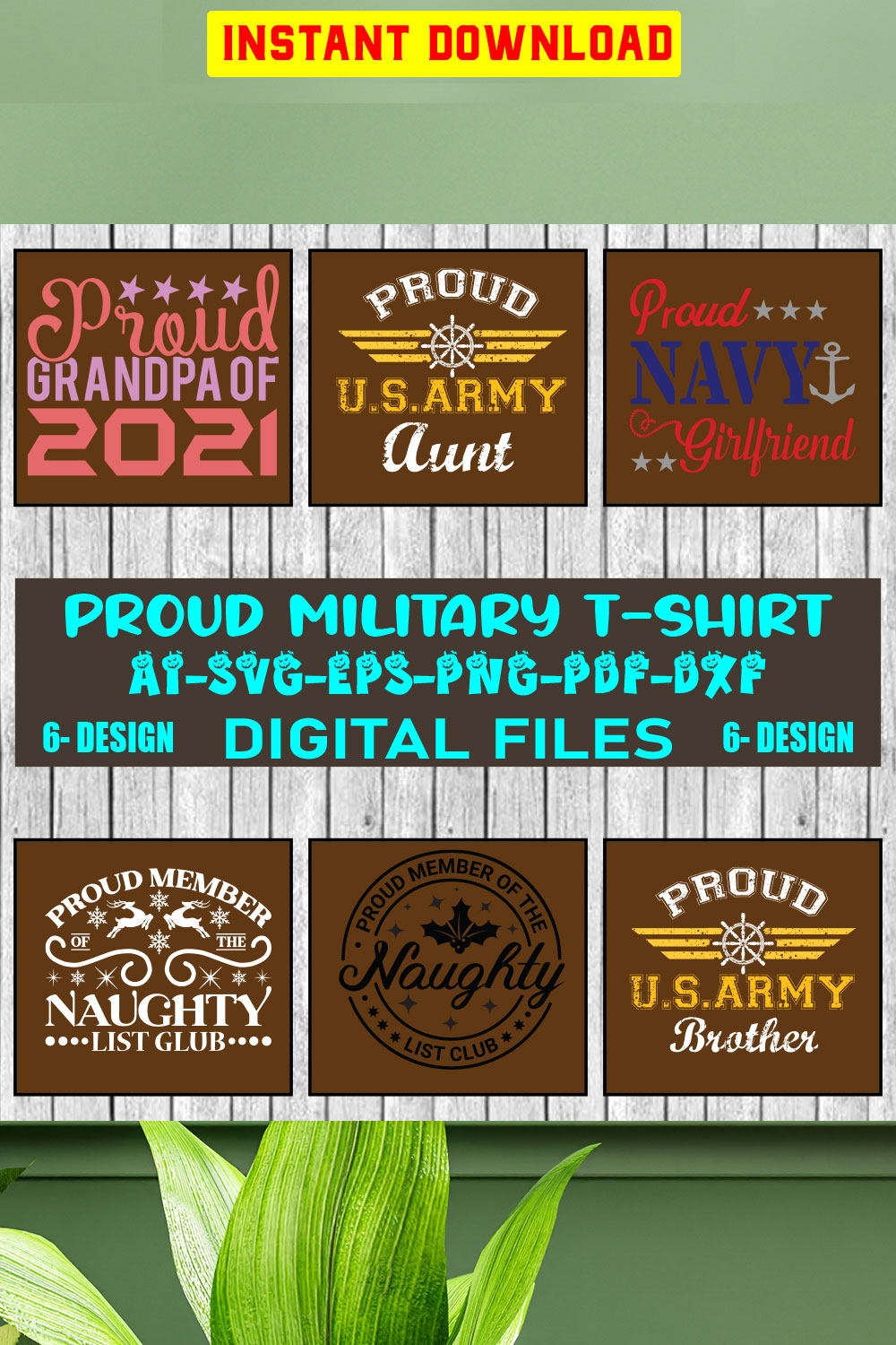 Proud Military T-shirt Design Bundle Vol-12 pinterest preview image.