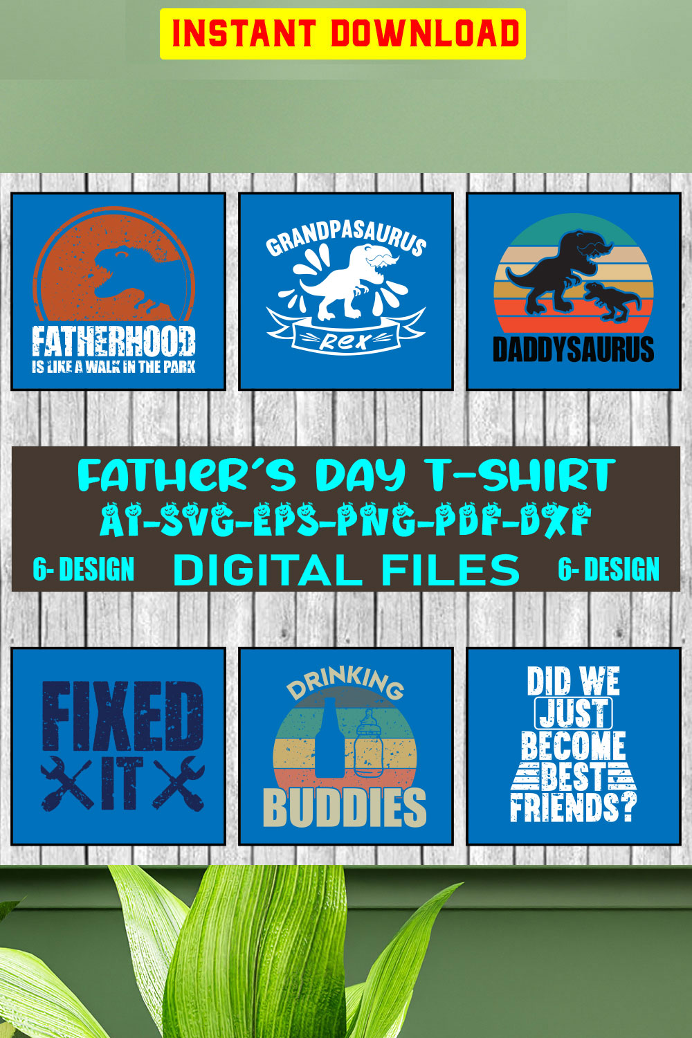 Father's Day T-shirt Design Bundle Vol-15 pinterest preview image.