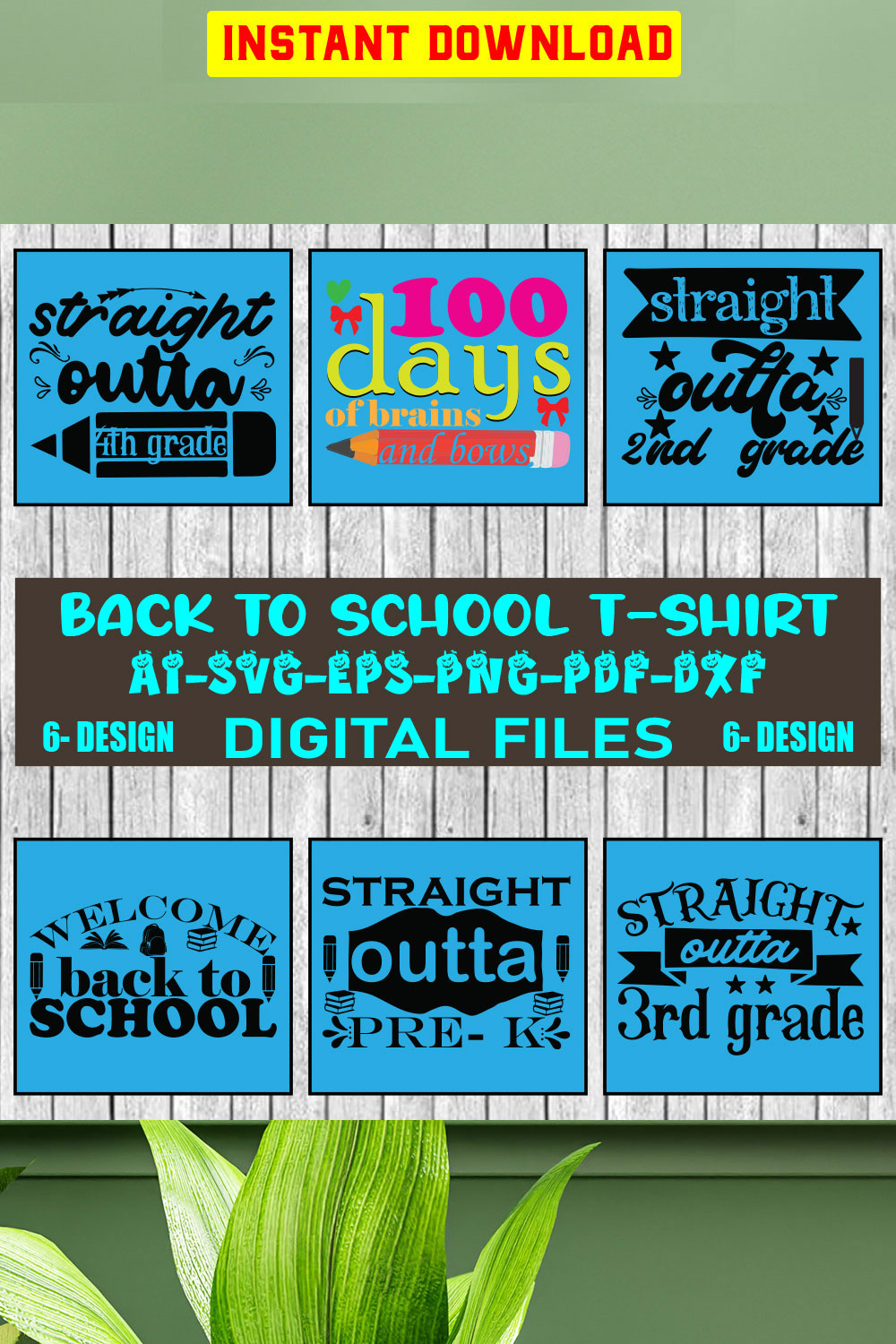 Back To School T-shirt Design Bundle Vol-03 pinterest preview image.