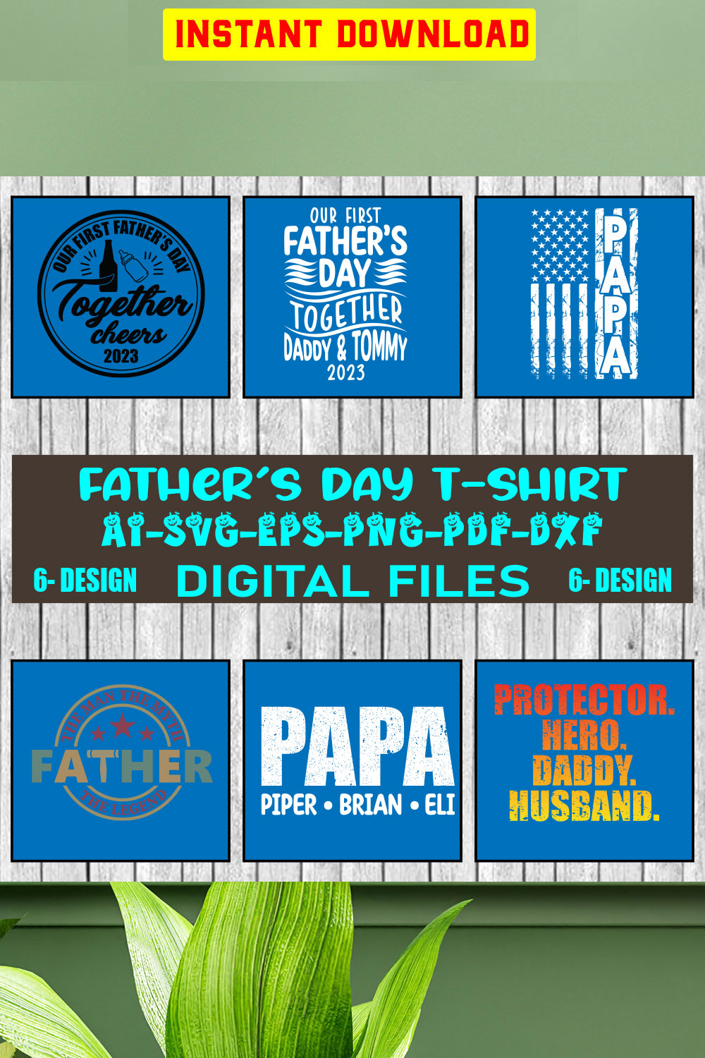 Father's Day T-shirt Design Bundle Vol-19 pinterest preview image.