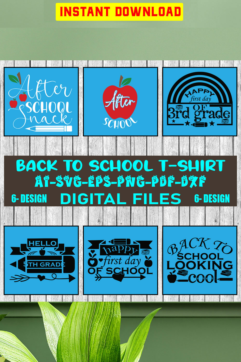 Back To School T-shirt Design Bundle Vol-01 pinterest preview image.