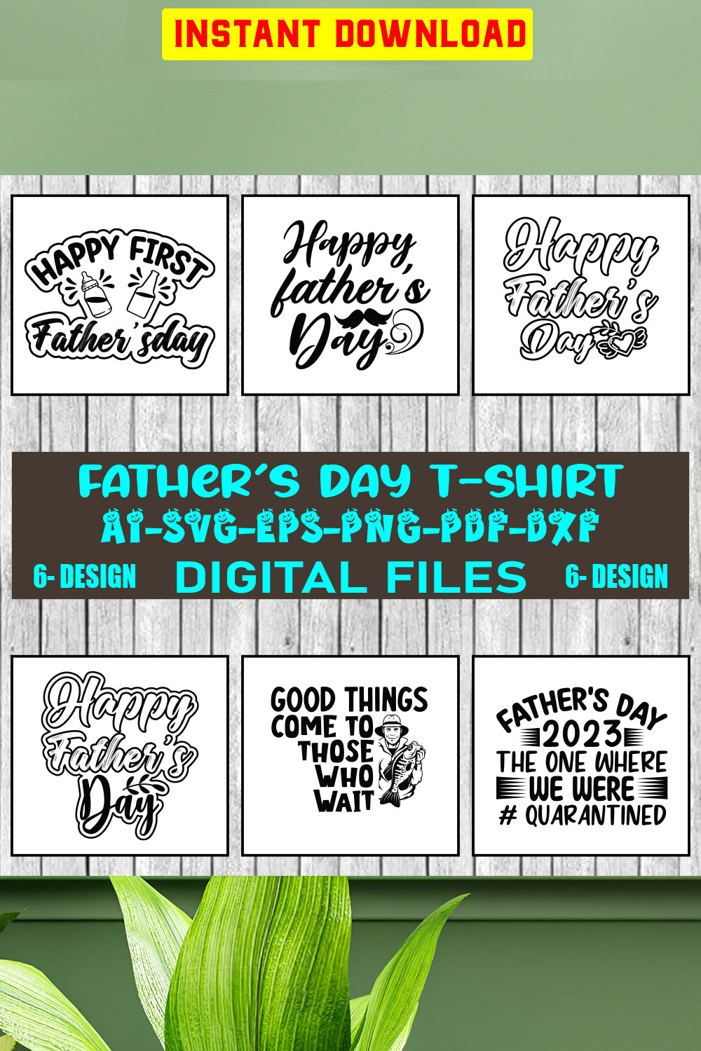 Father's Day T-shirt Design Bundle Vol-07 pinterest preview image.