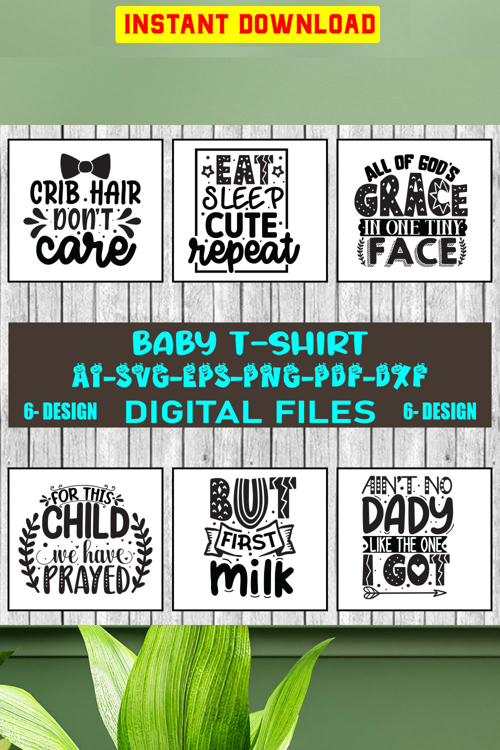 Baby T-shirt Design Bundle Vol-03 pinterest preview image.