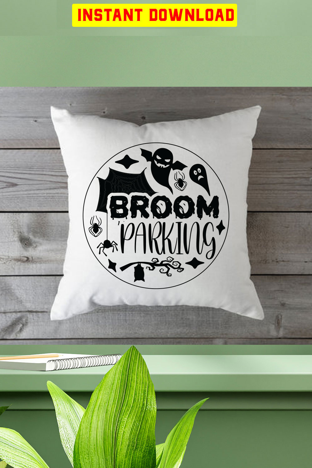 Broom Parking T-shirt Design pinterest preview image.