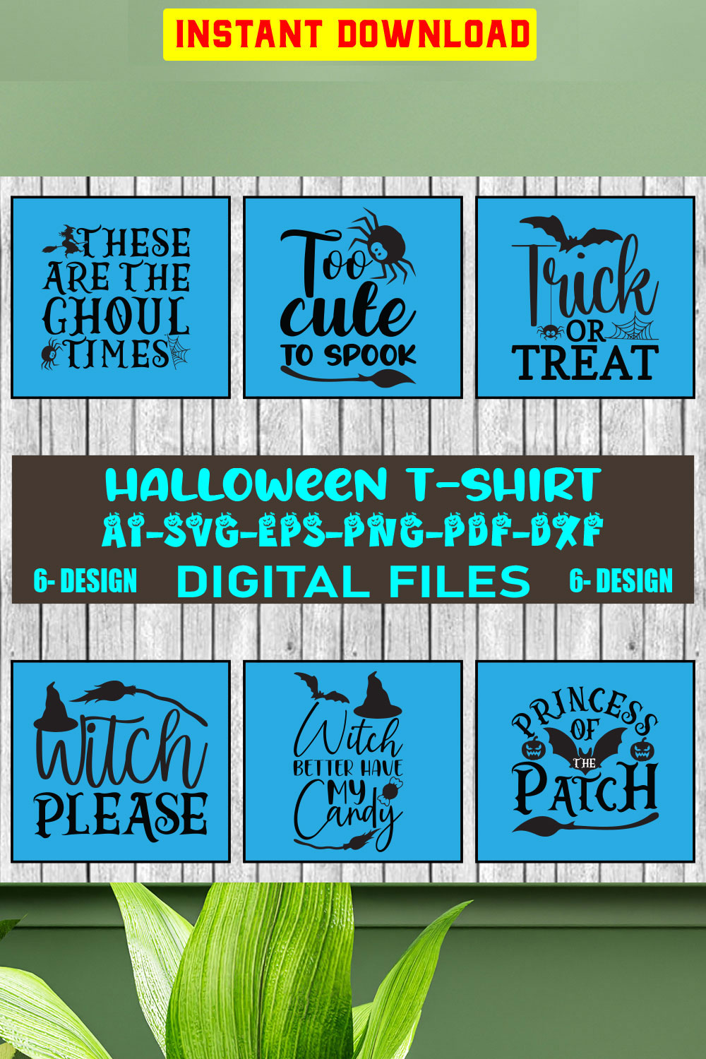 Halloween T-shirt Design Bundle Vol-05 pinterest preview image.