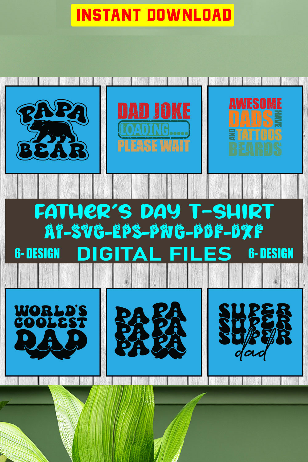 Father's Day T-shirt Design Bundle Vol-11 pinterest preview image.