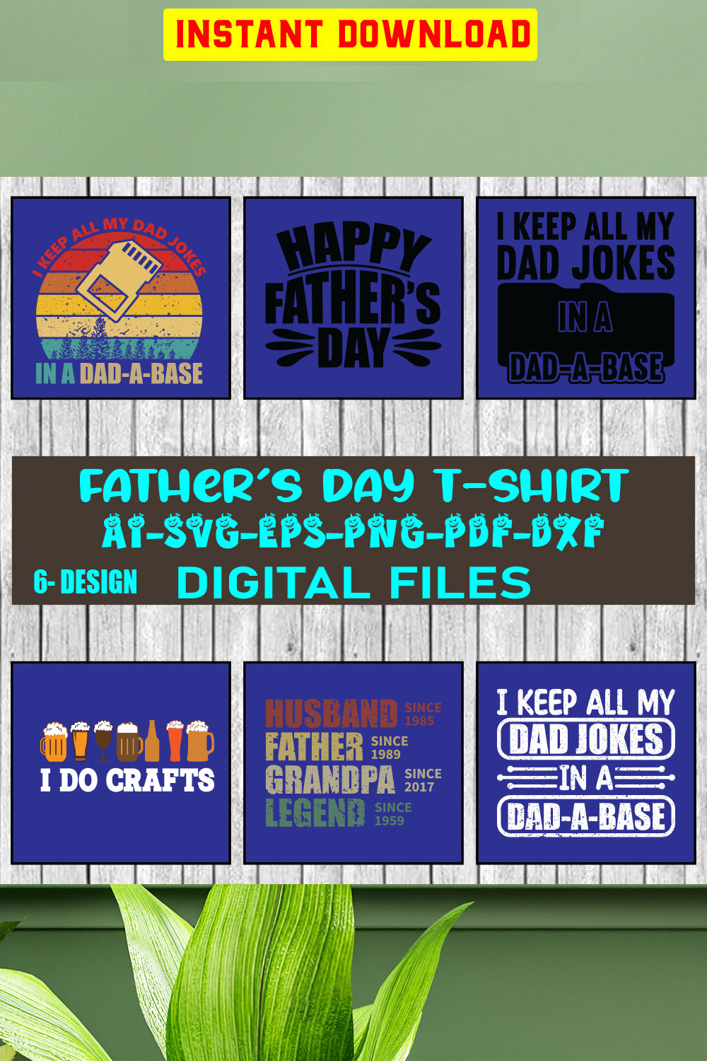 Father's Day T-shirt Design Bundle Vol-16 pinterest preview image.